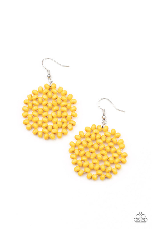 Paparazzi Summer Escapade Yellow Fishhook Earrings - P5SE-YWXX-128XX