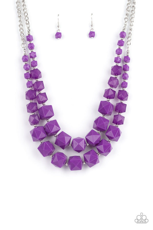 Paparazzi Summer Excursion Purple Short Necklace - P2ST-PRXX-108YV