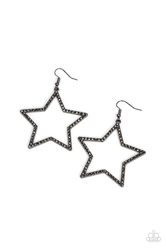 Paparazzi Supernova Sparkle Black Fishhook Earrings - P5ED-BKXX-126XX