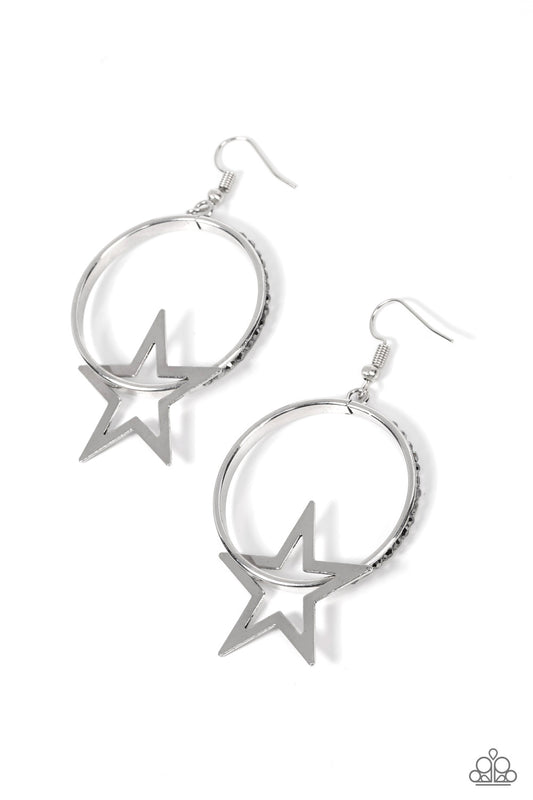Paparazzi Superstar Showcase Silver Fishhook Earrings - P5ED-SVXX-158XX