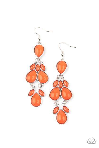 Paparazzi Superstar Social Orange Fishhook Earrings