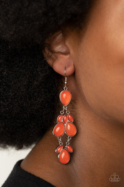 Paparazzi Superstar Social Orange Fishhook Earrings