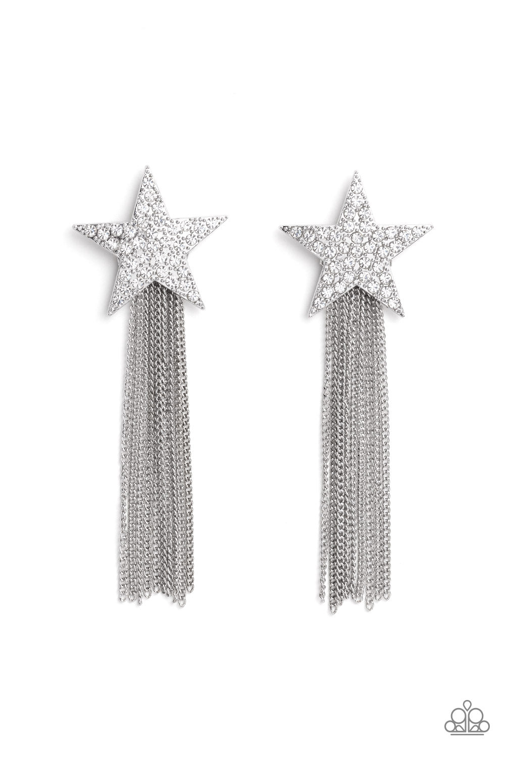 Paparazzi Superstar Solo White Post Earrings - Life of the Party Exclusive December 2022 - P5PO-WTXX-317XX