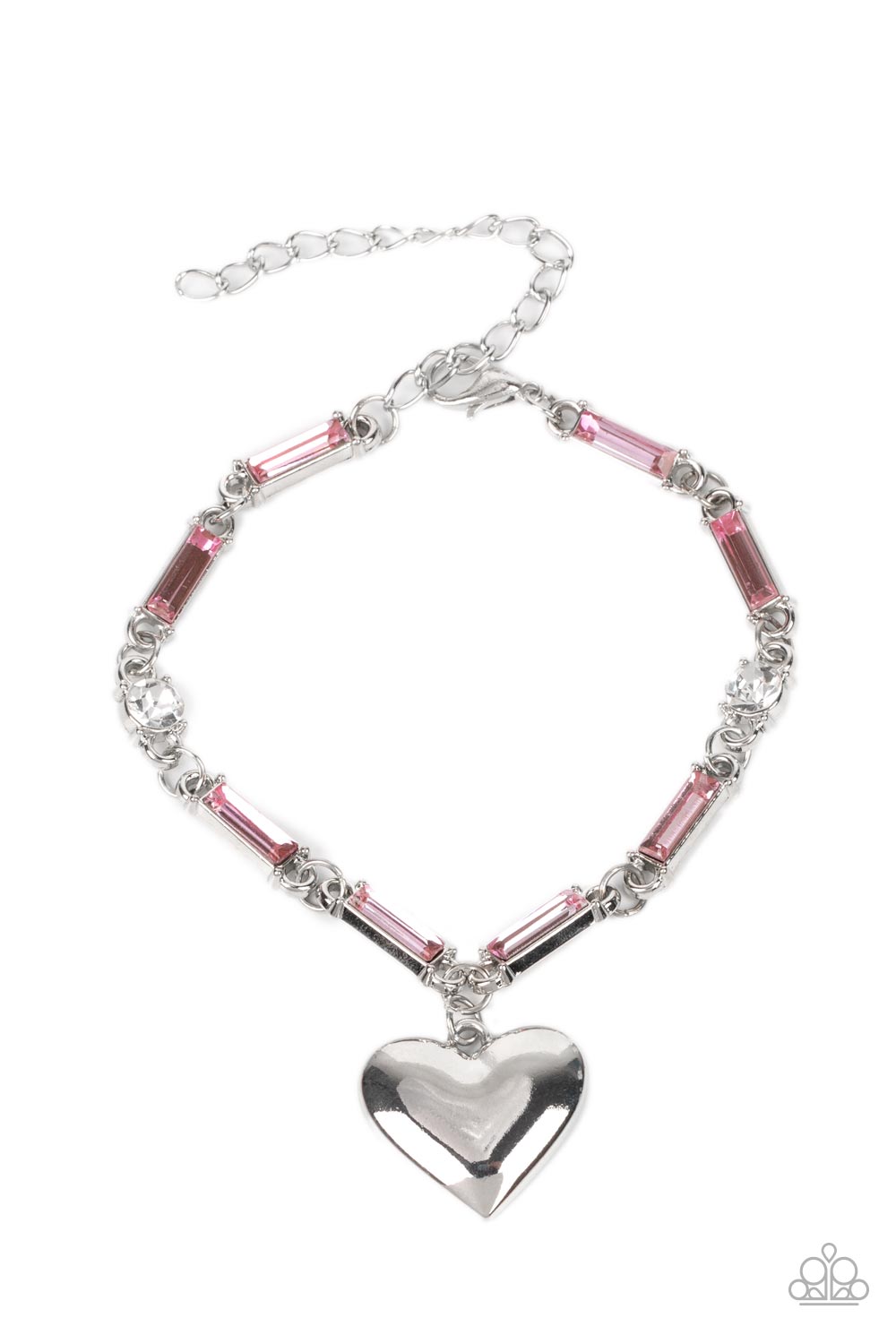 Paparazzi Sweetheart Secrets Pink Clasp Bracelet - P9RE-PKXX-258XX