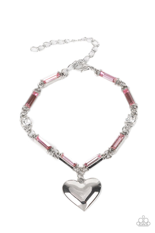 Paparazzi Sweetheart Secrets Pink Clasp Bracelet - P9RE-PKXX-258XX