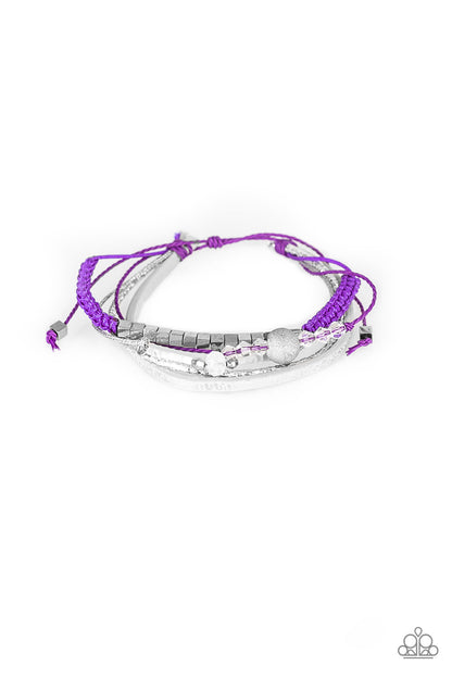Paparazzi Take A SPACEWALK Purple Sliding Knot Bracelet - P9UR-PRXX-014XX