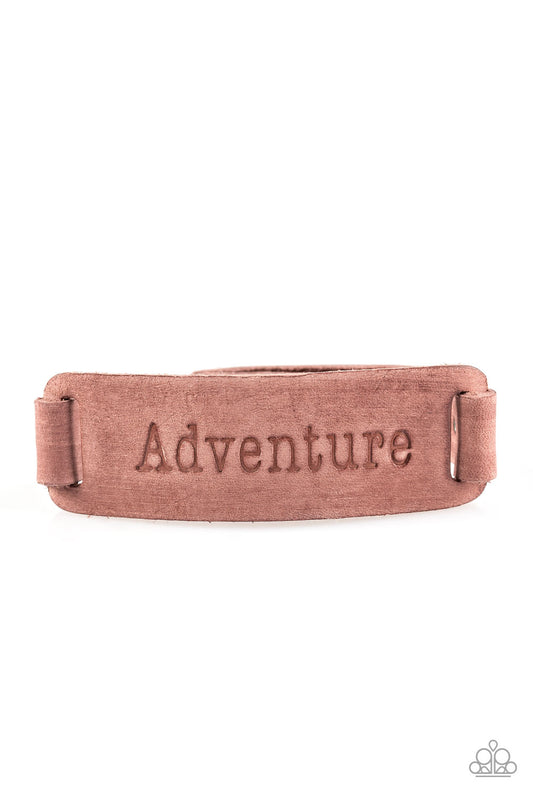 Paparazzi Take The Scenic Route Brown Single Wrap Snap Bracelet - P9UR-BNXX-287XX