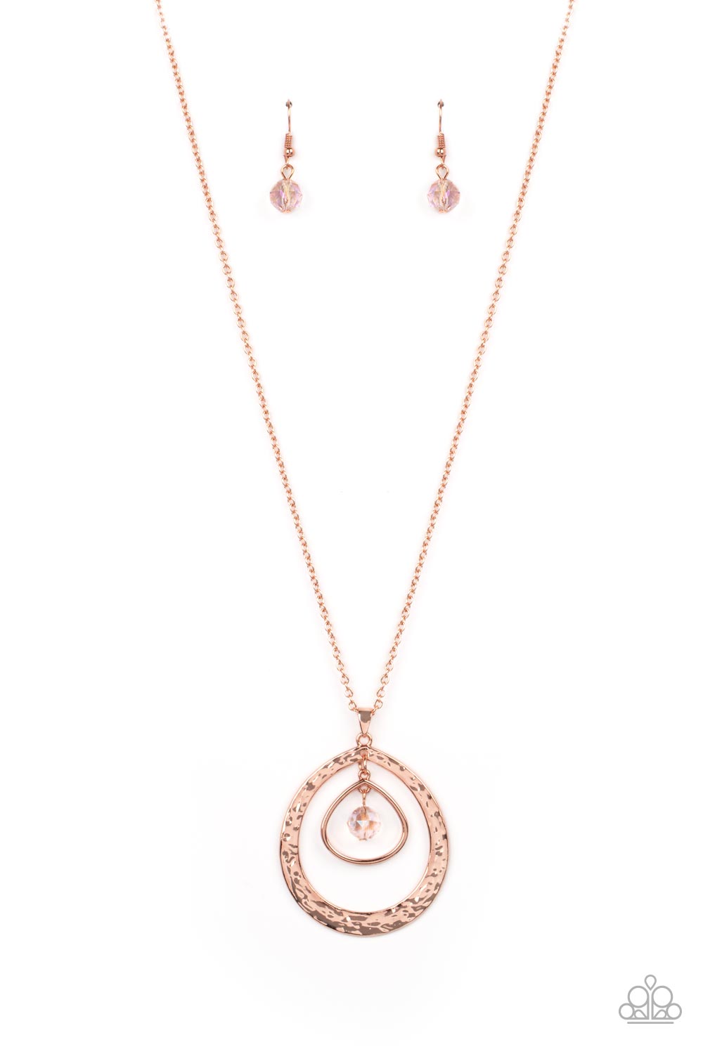 Paparazzi Tasteful Teardrops Copper Long Necklace - P2RE-CPSH-214XX