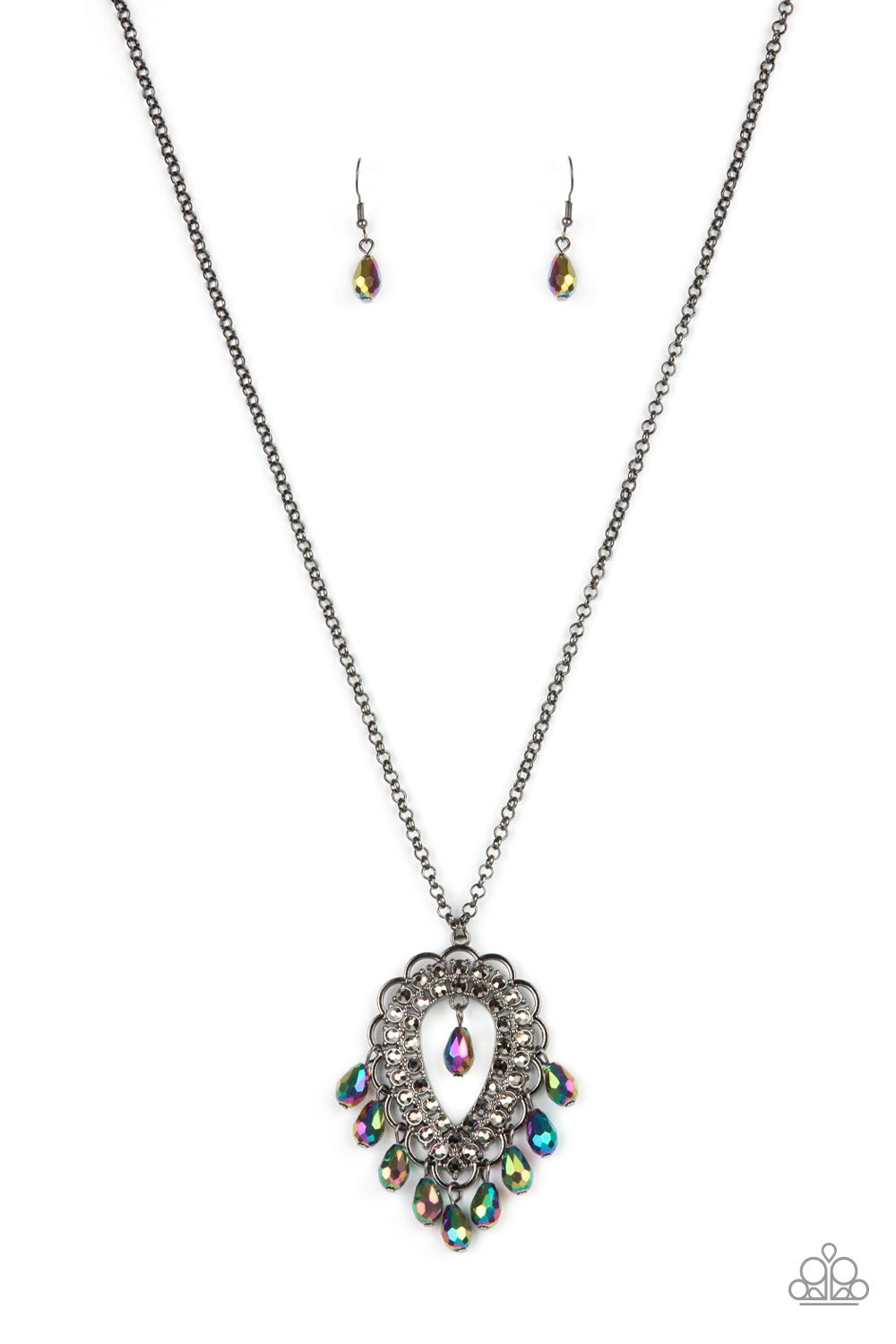 Paparazzi Teasable Teardrops Multi Long Necklace - Life Of The Party Exclusive May 2021