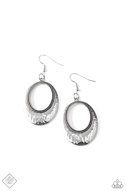 Paparazzi Tempest Texture Silver Fishhook Earrings - Fashion Fix Sunset Sightings December 2020