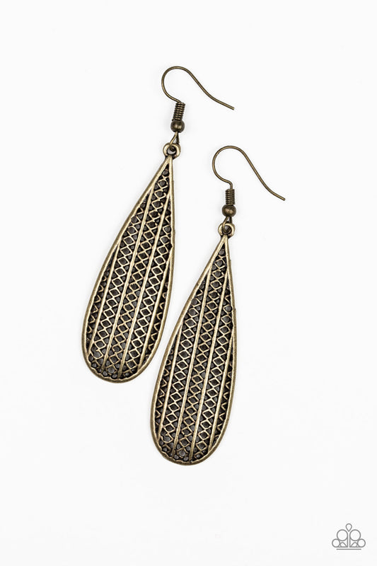 Paparazzi Terra Tears Brass Fishhook Earrings