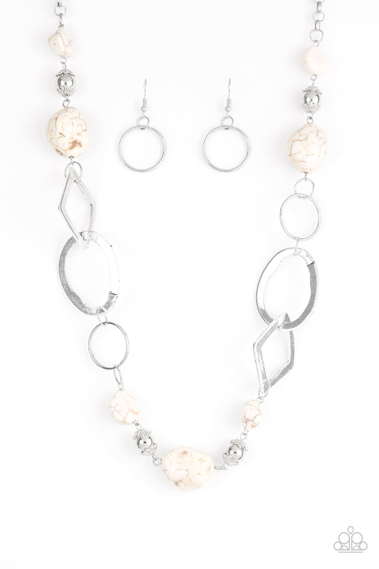 Paparazzi That's TERRA-ific! White Long Necklace - P2SE-WTXX-167XX