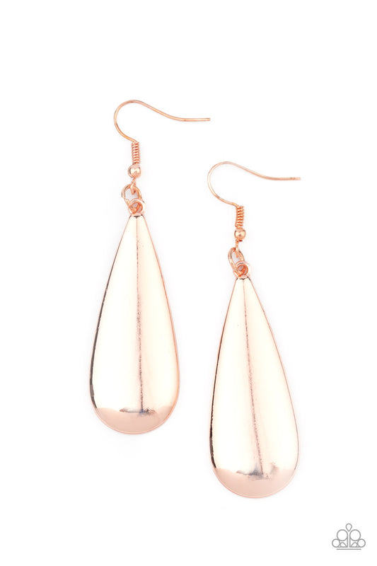 Paparazzi The Drop Off Rose Gold Fishhook Earrings