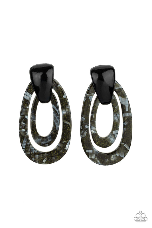 Paparazzi The HAUTE Zone Black Post Earrings - P5PO-BKXX-119XX