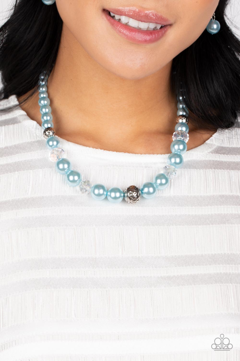 Paparazzi The NOBLE Prize Blue Short Necklace - P2RE-BLXX-391HG