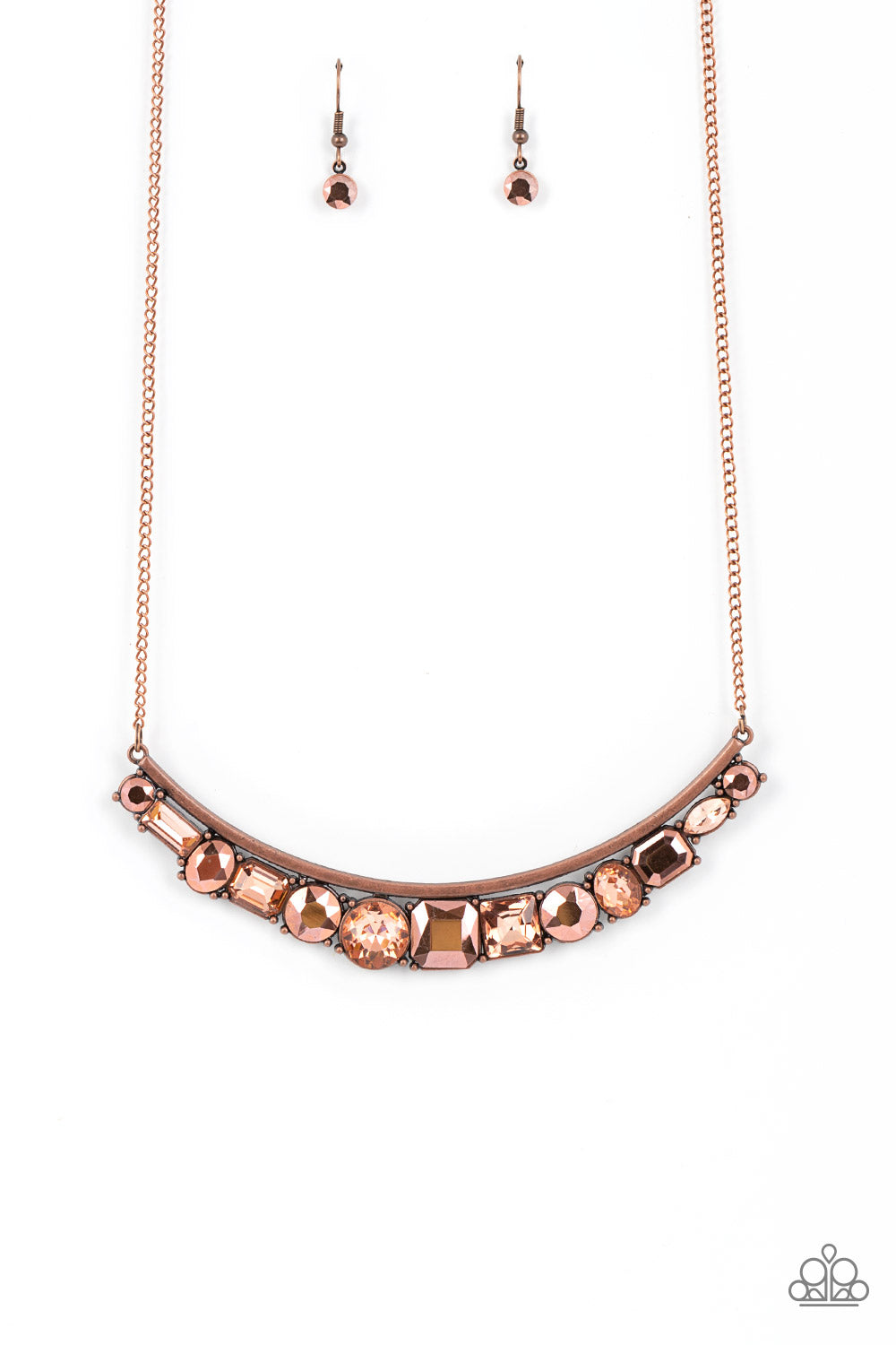 Paparazzi The Only SMOKE-SHOW in Town Copper Short Necklace - P2RE-CPXX-210XX