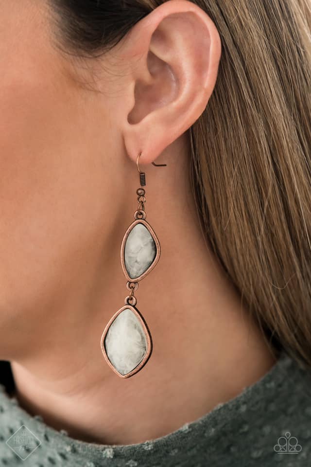 Paparazzi The Oracle Has Spoken Copper Fishhook Earrings - Fashion Fix Glimpses of Malibu January 2021