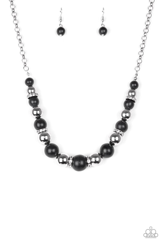 Paparazzi The Ruling Class Black Stone Short Necklace - P2SE-BKXX-210AR