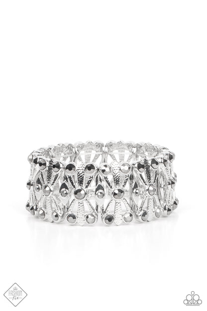 Paparazzi Thematic Twinkle Silver Stretch Bracelet - Fashion Fix Magnificent Musings February 2022