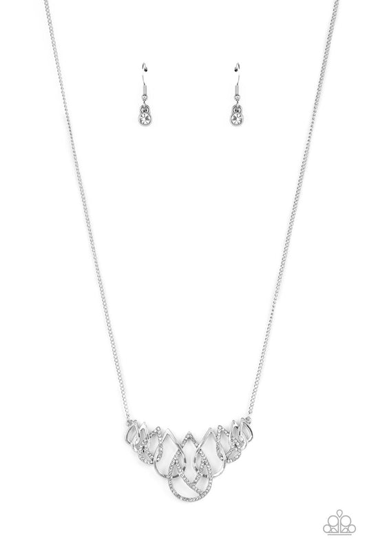 Paparazzi Thunderstruck Teardrops White Short Necklace - P2DA-WTXX-206XX