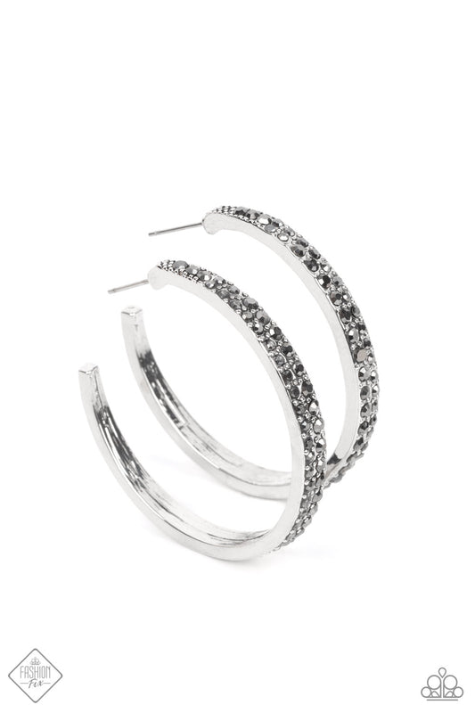 Paparazzi Tick, Tick, Boom! Silver Post Hoop Earrings - Fashion Fix Magnificent Musings March 2022 - P5HO-SVXX-337HW