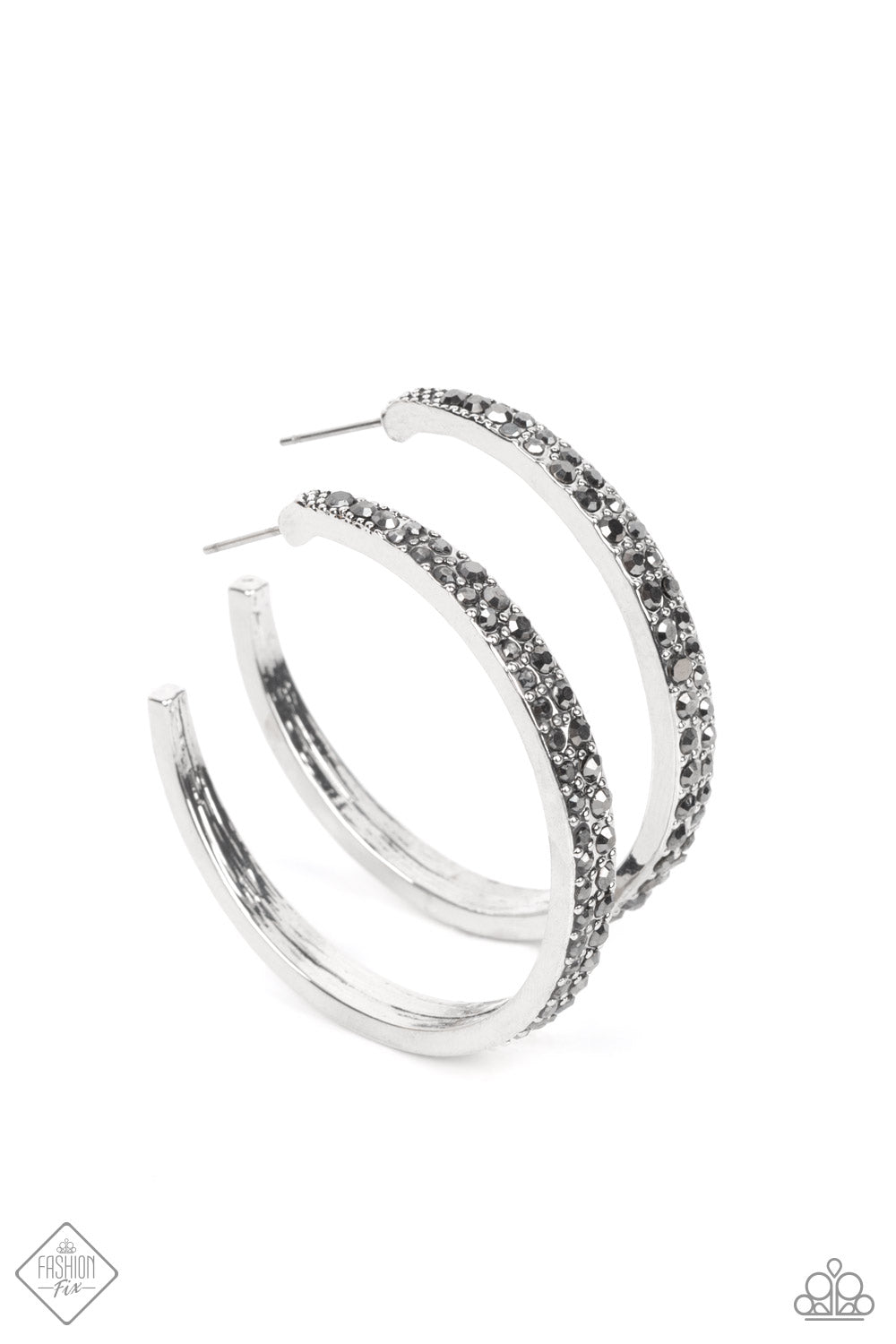 Paparazzi Tick, Tick, Boom! Silver Post Hoop Earrings - Fashion Fix Magnificent Musings March 2022 - P5HO-SVXX-337HW