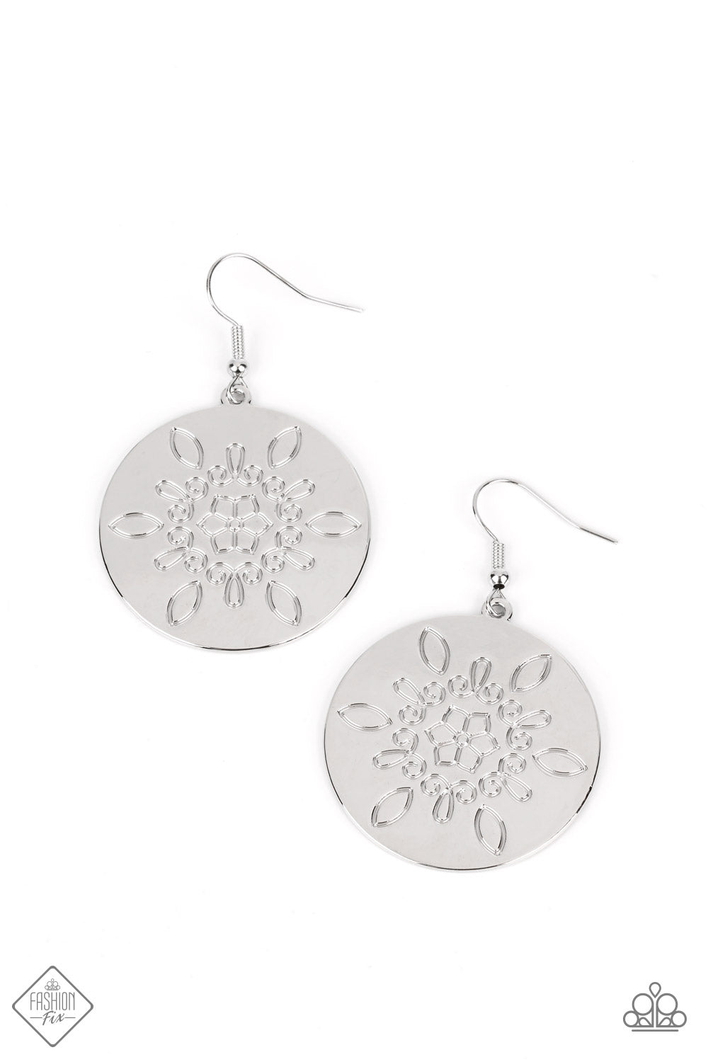 Paparazzi Tidal Taste Silver Fishhook Earrings - Fashion Fix Glimpses of Malibu October 2022