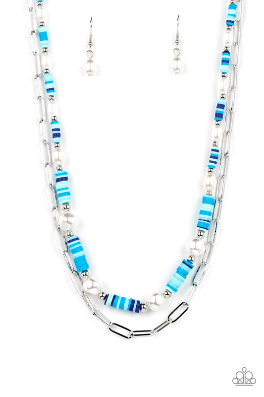Paparazzi Tidal Trendsetter Blue Short Necklace - P2WH-BLXX-462XX