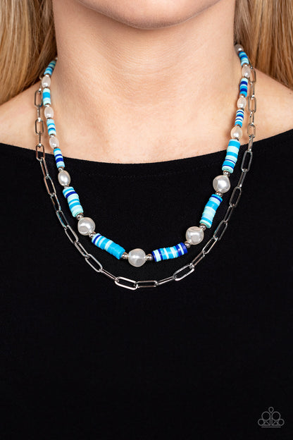 Paparazzi Tidal Trendsetter Blue Short Necklace - P2WH-BLXX-462XX