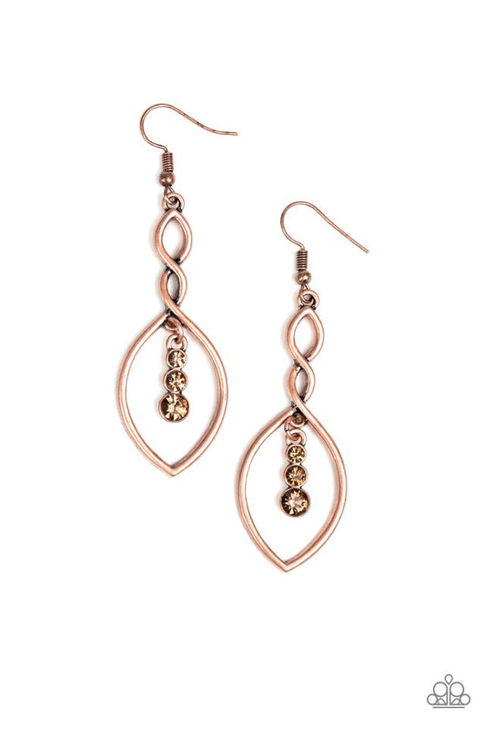 Paparazzi Timeless Twist Copper Fishhook Earrings