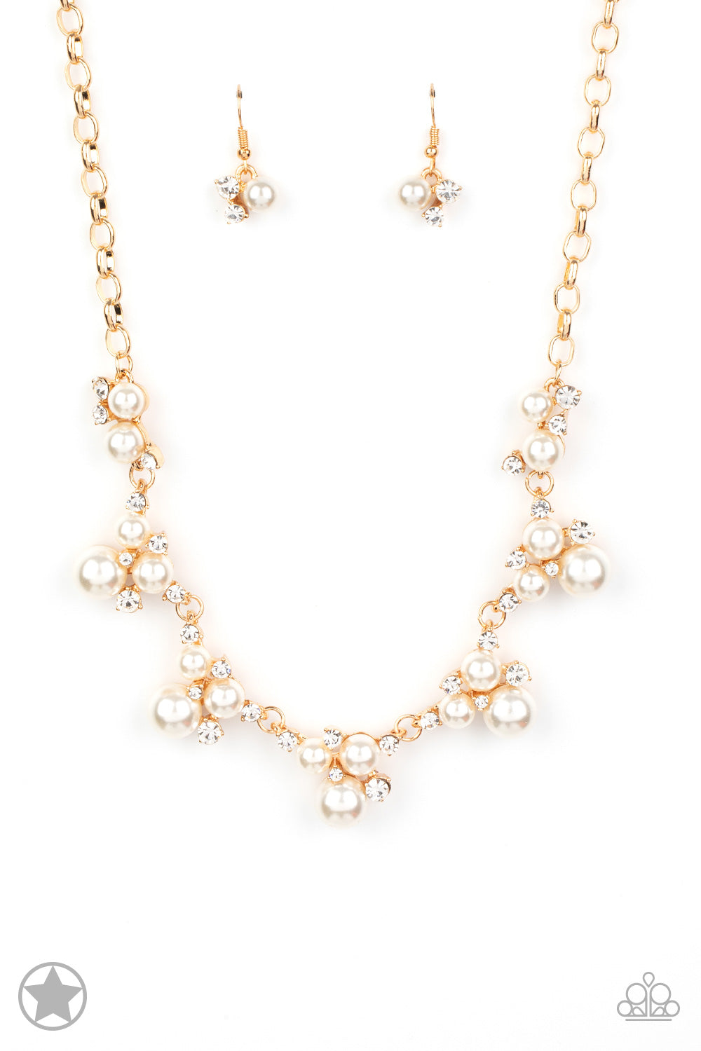 Paparazzi Toast To Perfection Gold Short Blockbuster Necklace - P2RE-GDWT-113XX