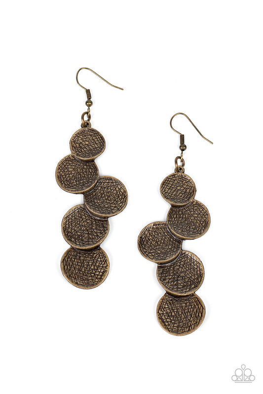 Paparazzi Token Gesture Brass Fishhook Earrings - P5ED-BRXX-094XX