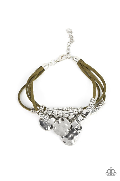 Paparazzi Token Trek Green Clasp Bracelet - P9ED-GRXX-021XX