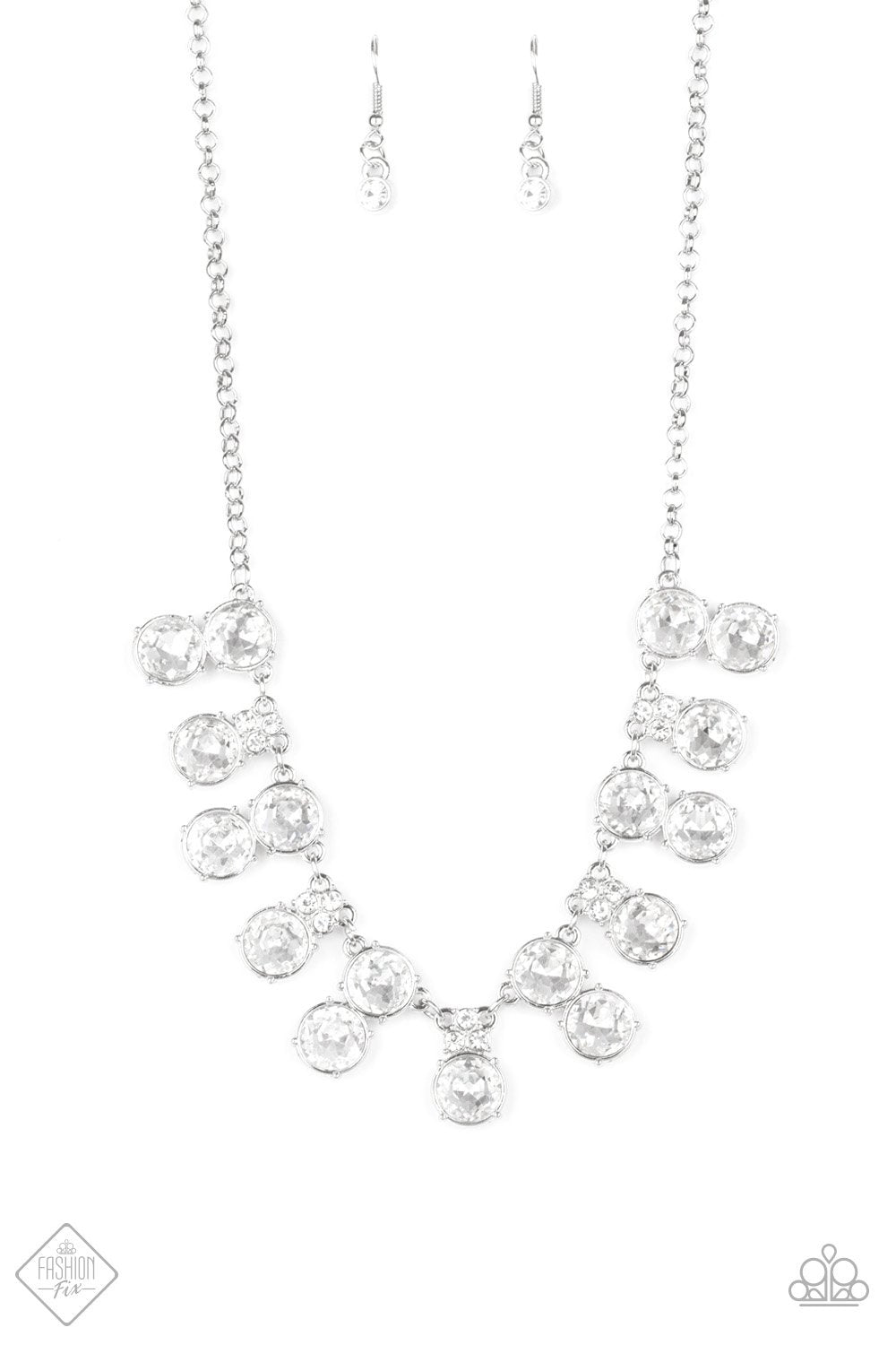 Paparazzi Top Dollar Twinkle White Short Necklace - Fashion Fix Fiercely 5th Avenue May 2020