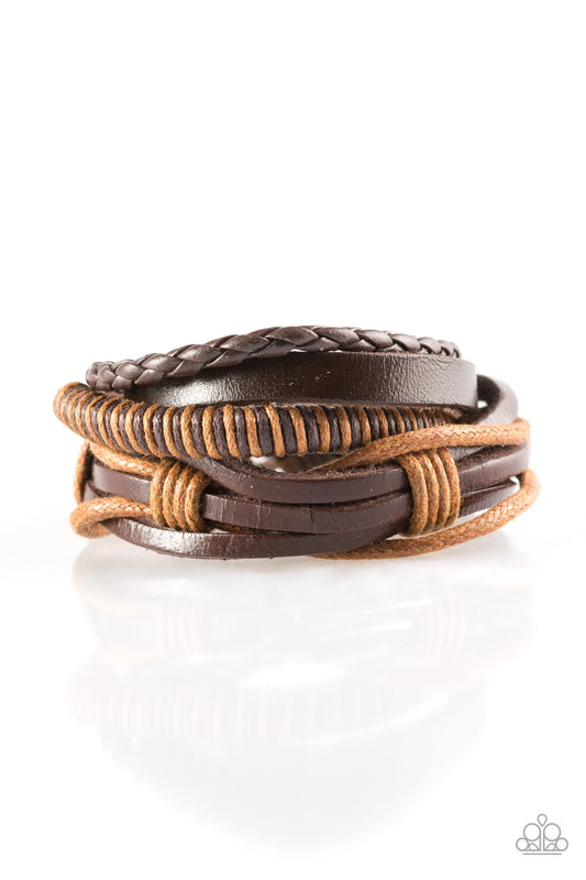 Paparazzi Trailbreaker Brown Sliding Knot Bracelet