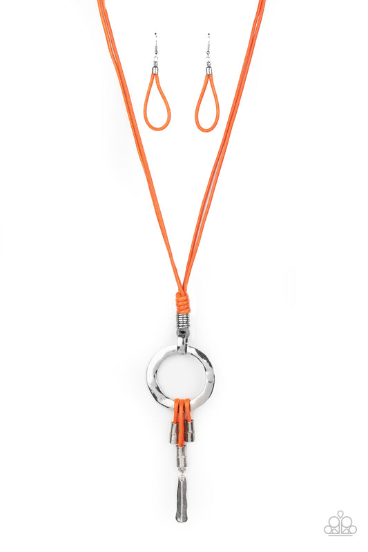 Paparazzi Tranquil Artisan Orange Long Necklace - P2SE-OGXX-239XX