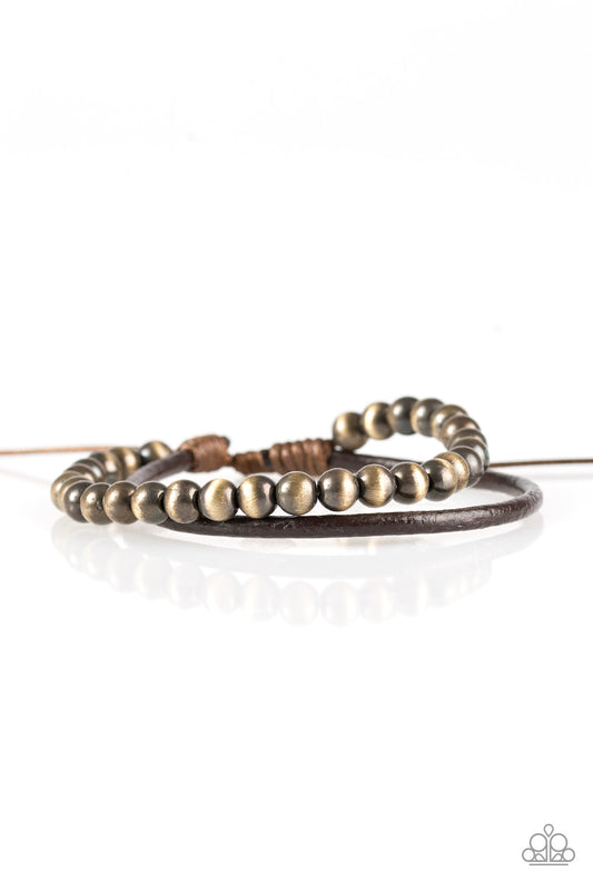 Paparazzi Tranquil Trails Brown Sliding Knot Bracelet - P9UR-BNXX-258XX