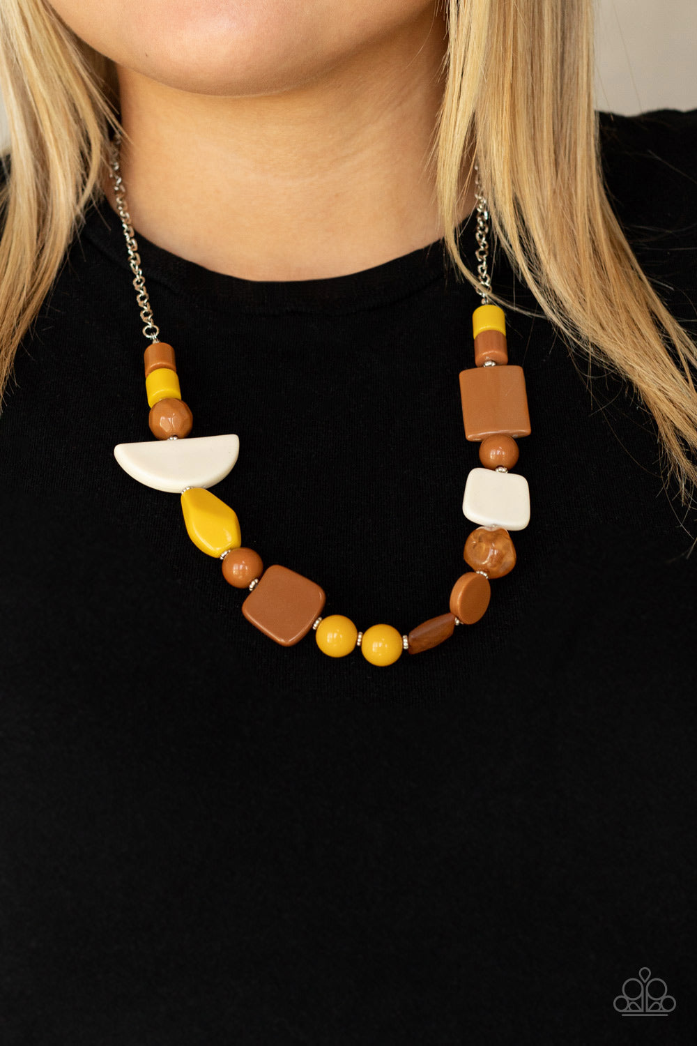 Paparazzi Tranquil Trendsetter Yellow Short Necklace - Convention Release 2021 - P2ST-YWXX-084XX