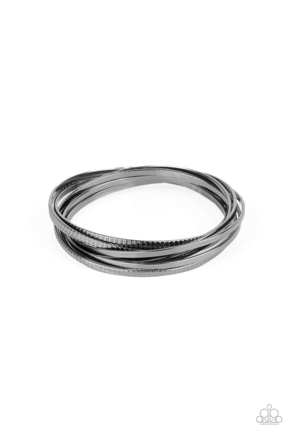 Paparazzi Trending in Tread Black Bangle Bracelet