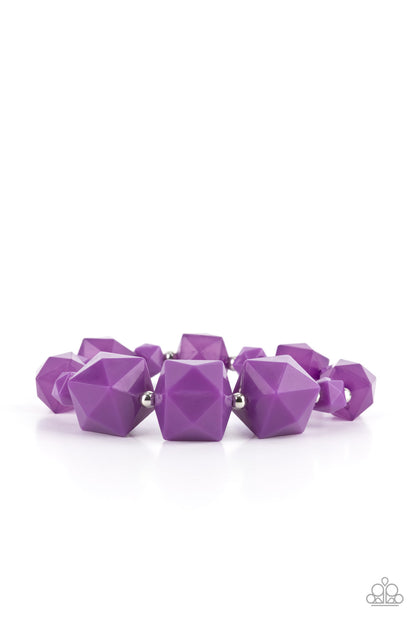 Paparazzi Trendsetting Tourist Purple Stretch Bracelet - P9ST-PRXX-026YV