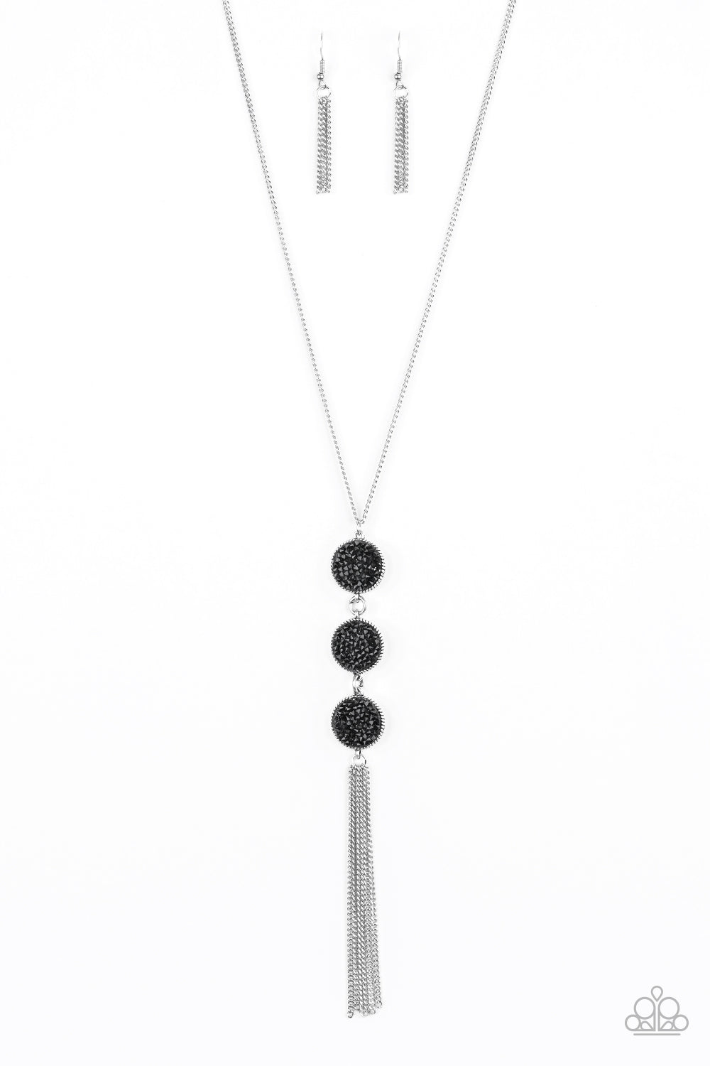 Paparazzi Triple Shimmer Black Long Necklace
