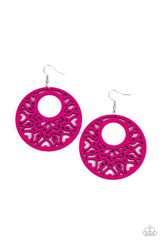 Paparazzi Tropical Reef Pink Fishhook Earrings - P5SE-PKXX-107XX