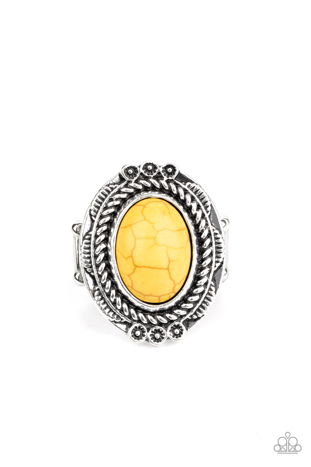 Paparazzi Tumblin' Tumbleweeds Yellow Stone Ring