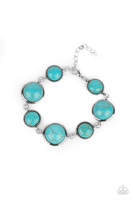 Paparazzi Turn Up the Terra Blue Clasp Bracelet - P9SE-BLXX-342YC