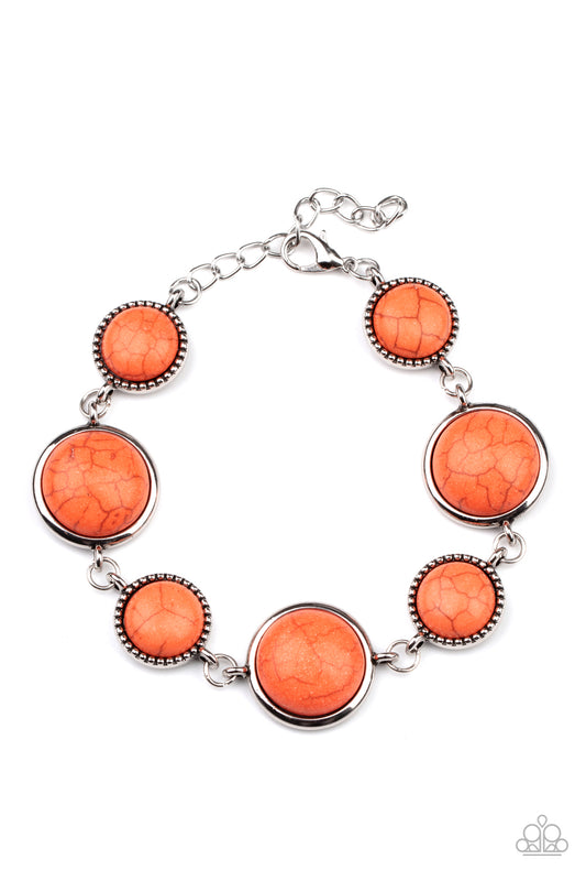 Paparazzi Turn Up the Terra Orange Clasp Bracelet - P9SE-OGXX-158YQ