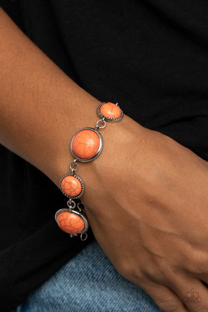 Paparazzi Turn Up the Terra Orange Clasp Bracelet - P9SE-OGXX-158YQ