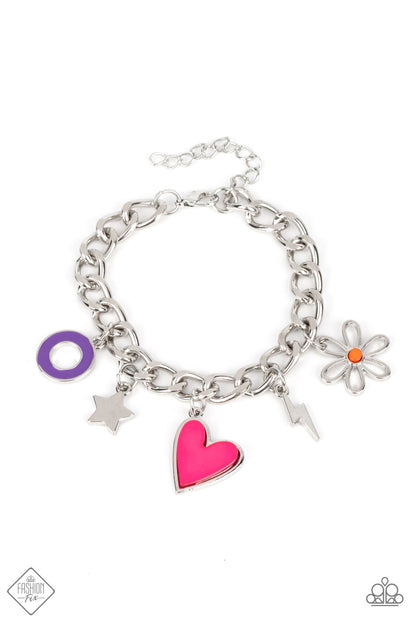 Paparazzi Turn Up the Charm Multi Clasp Bracelet - Fashion Fix Sunset Sightings September 2022 - P9WH-MTPK-150JJ