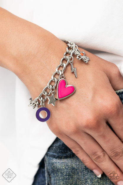 Paparazzi Turn Up the Charm Multi Clasp Bracelet - Fashion Fix Sunset Sightings September 2022 - P9WH-MTPK-150JJ