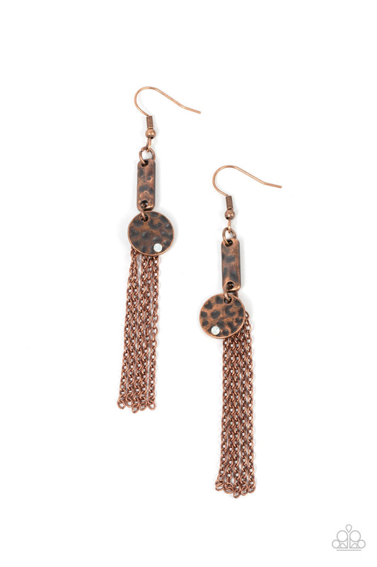 Paparazzi Twinkle Twinkle Little Trinket Copper Fishhook Earrings - P5SE-CPXX-118XX