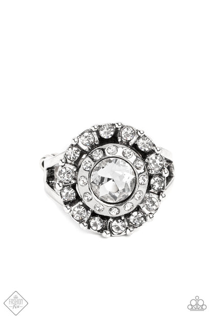 Paparazzi Twinkling Trance White Ring - Fashion Fix Fiercely 5th Avenue January 2023 - FFA-0123 - P4RE-GDXX-275NV